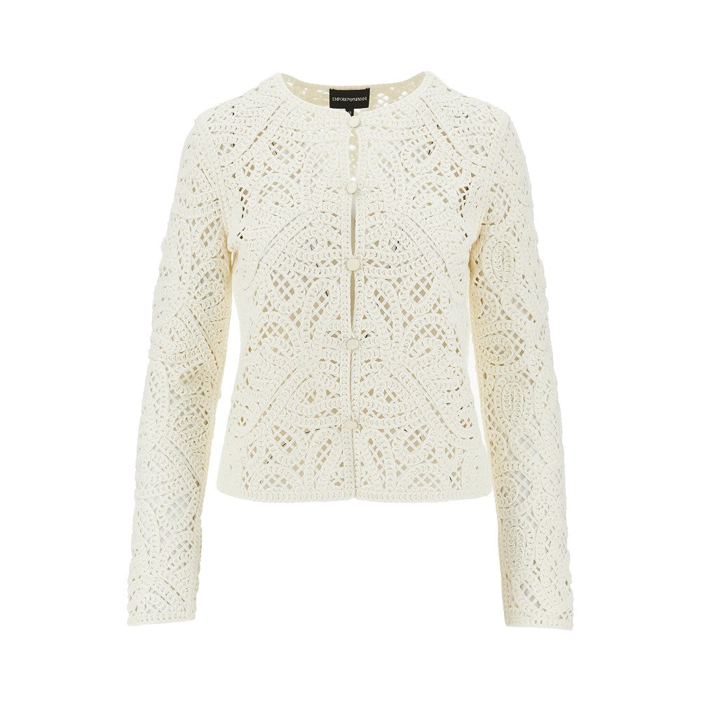 EMPORIO ARMANI 42 cornely embroidered fabric jacket