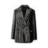 EMPORIO ARMANI 40 pinstriped velvet double-breasted jacket