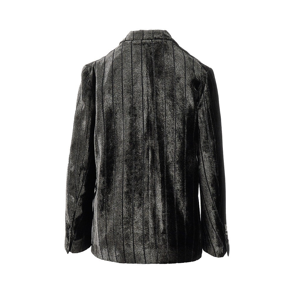 EMPORIO ARMANI 40 pinstriped velvet double-breasted jacket