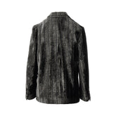 EMPORIO ARMANI 40 pinstriped velvet double-breasted jacket