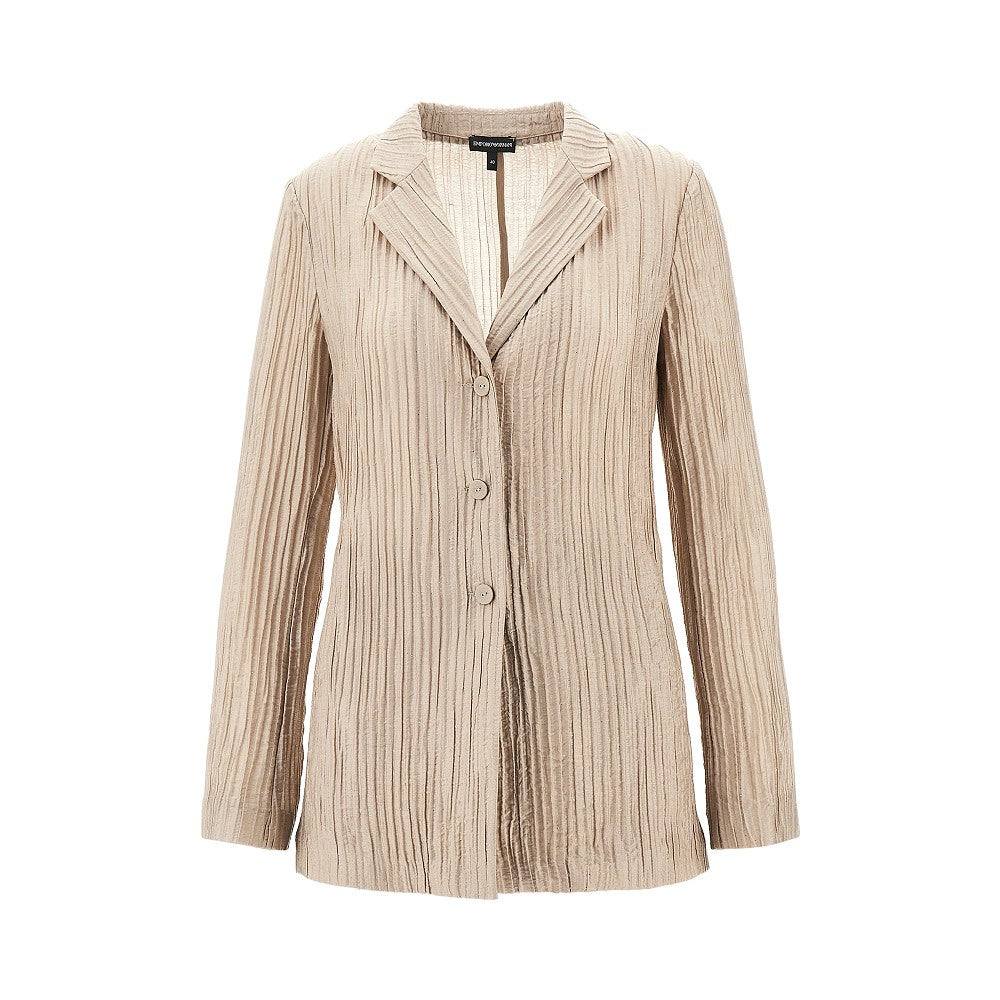 EMPORIO ARMANI 46 textured taffetà single-breasted jacket