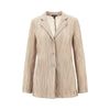 textured taffetà single-breasted jacket