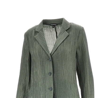 EMPORIO ARMANI 40 textured taffetà single-breasted jacket