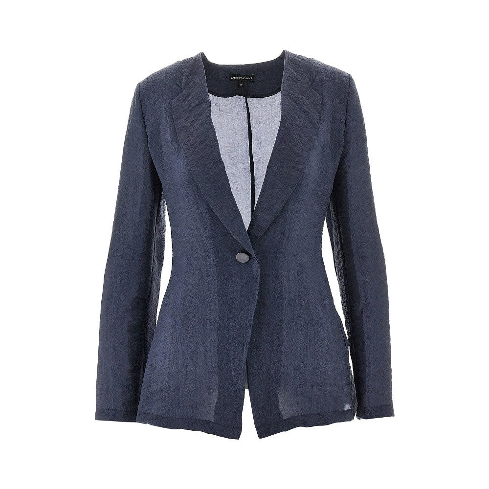 EMPORIO ARMANI 46 tecno creponne single-breasted jacket