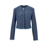 buttoned denim cropped jacket