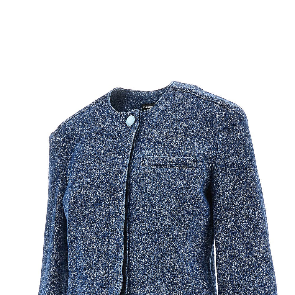 EMPORIO ARMANI 44 buttoned denim cropped jacket