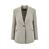 EMPORIO ARMANI 40 icon striped crepe single-breasted jacket