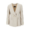 icon laminated viscose double-breasted jacket