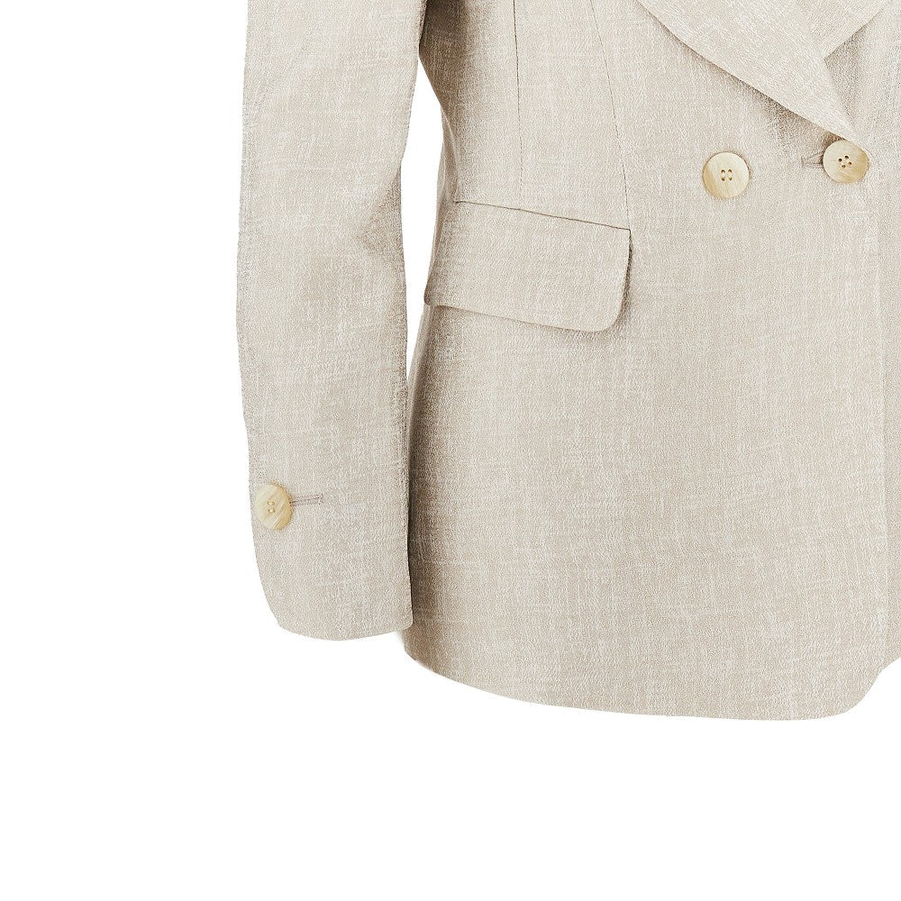 icon laminated viscose double-breasted jacket