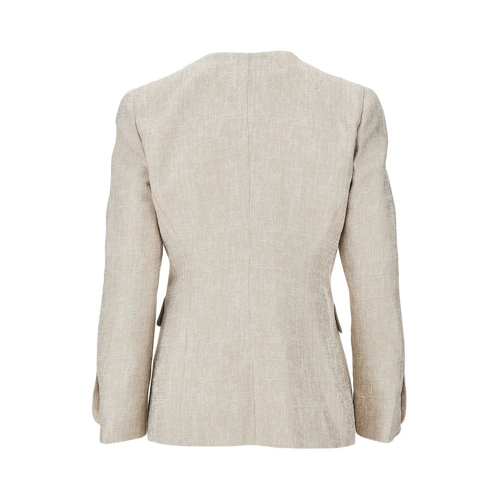 icon laminated viscose double-breasted jacket