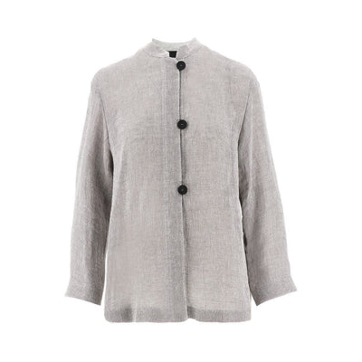 linen-blend gauze jacket