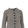 diagonal striped wool-blend jacket
