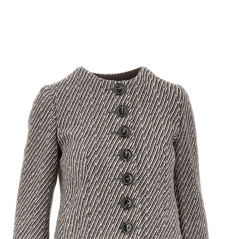 diagonal striped wool-blend jacket