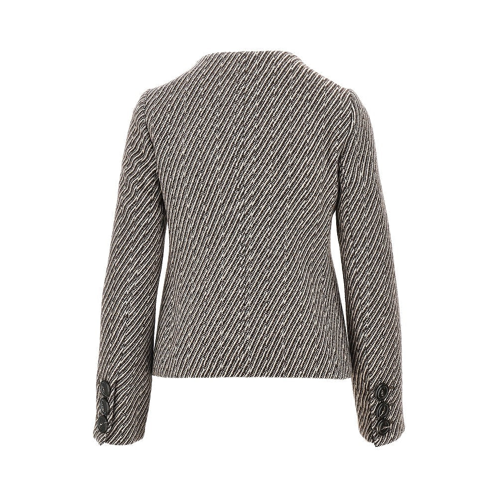 diagonal striped wool-blend jacket