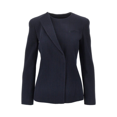 single-breasted canneté wool jacket
