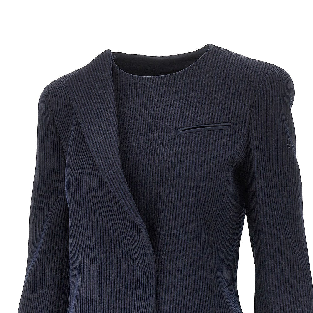single-breasted canneté wool jacket