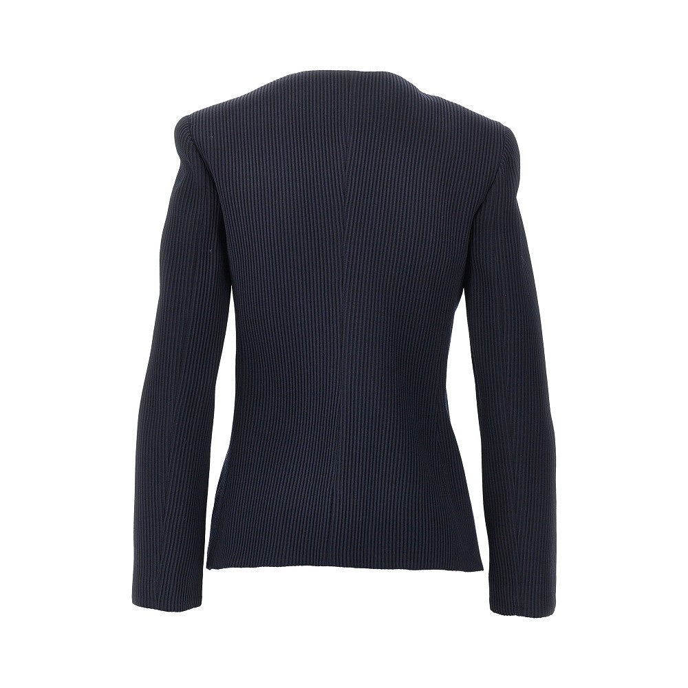 single-breasted canneté wool jacket
