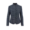denim-effect tweed jacket
