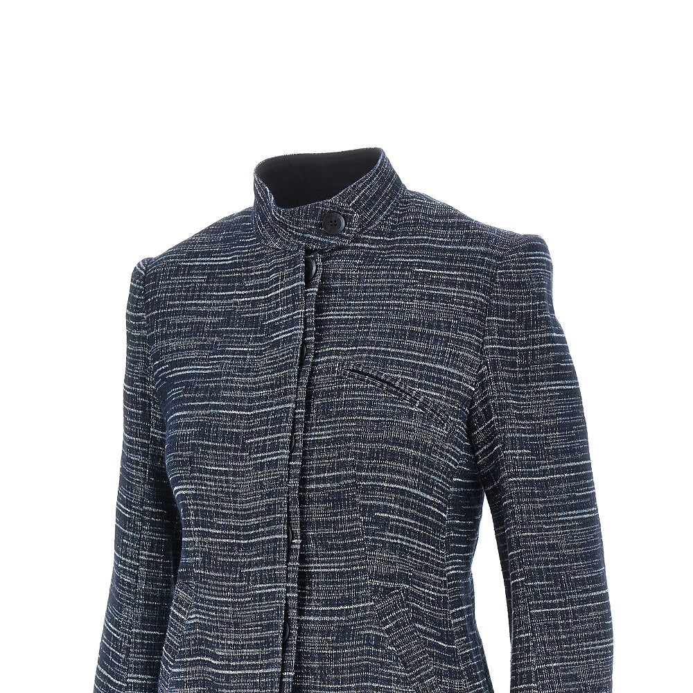 denim-effect tweed jacket