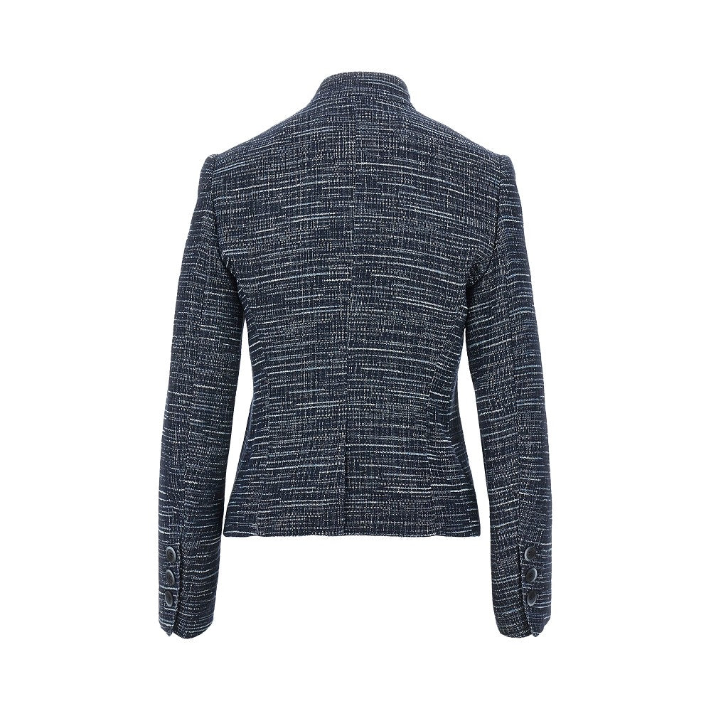 denim-effect tweed jacket