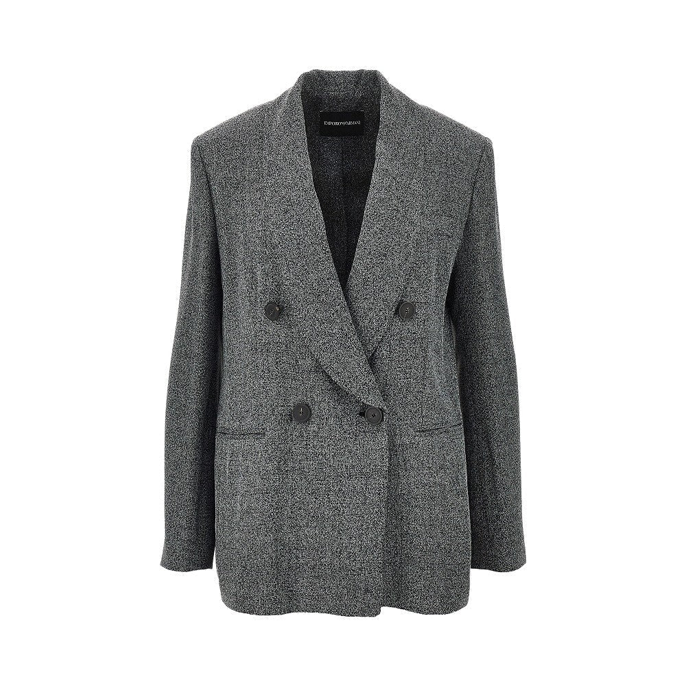 mouliné fabric double-breasted jacket