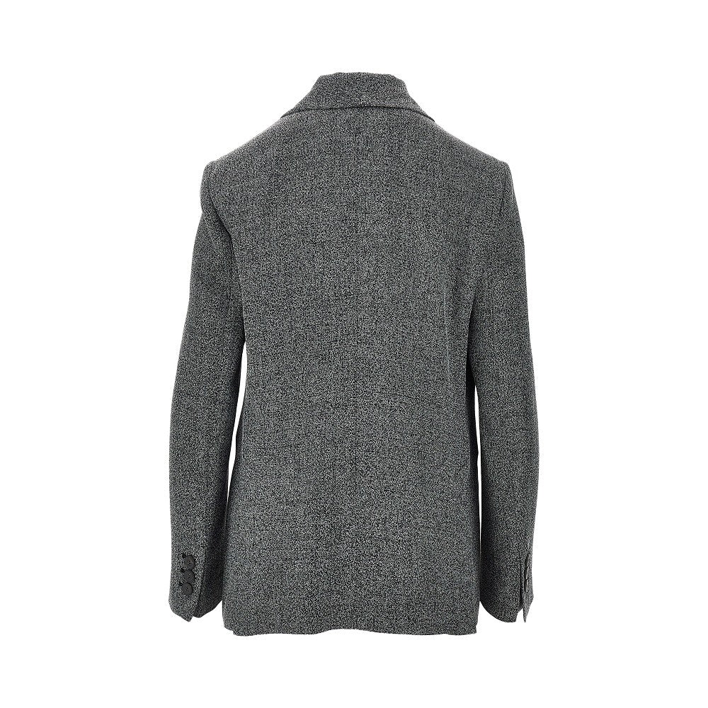 mouliné fabric double-breasted jacket