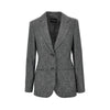 wool-blend single-breasted flannel jacket
