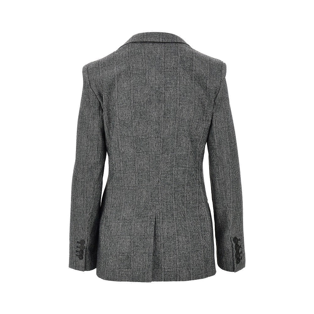 wool-blend single-breasted flannel jacket