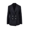 pinstriped wool-blend double-breasted jacket