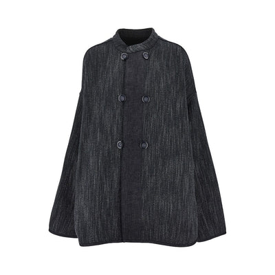 wool-blend reversible oversized jacket