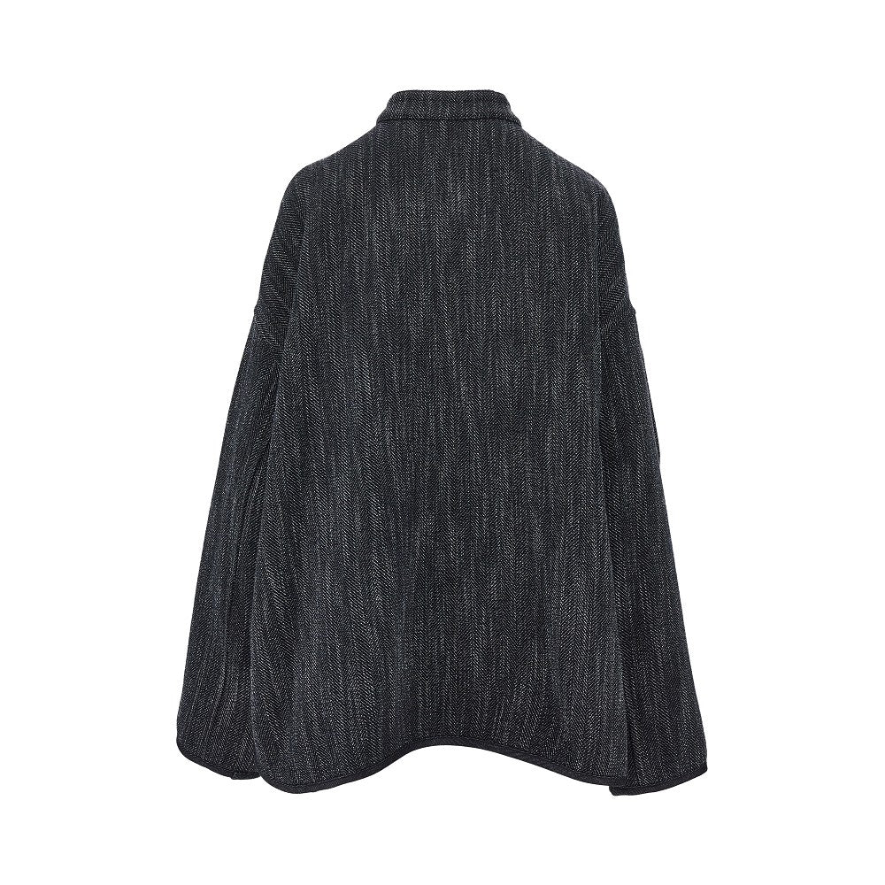 wool-blend reversible oversized jacket