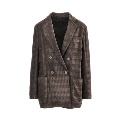 jacquard chenille double-breasted jacket