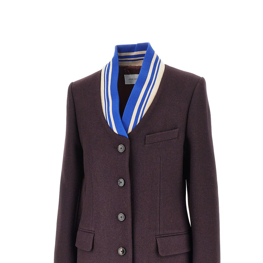 cloth jacket with ribbed collar