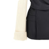 wool blazer with knitted sleeves
