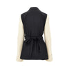 wool blazer with knitted sleeves