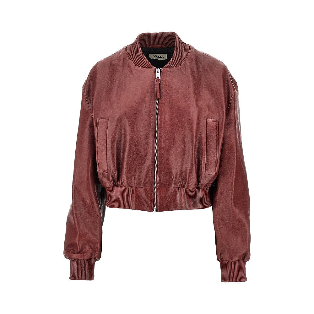 hannan leather bomber jacket