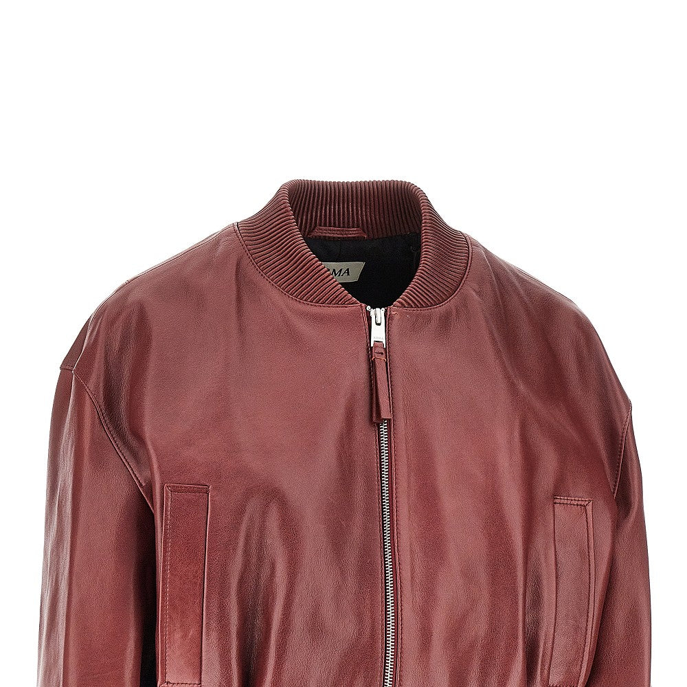 hannan leather bomber jacket