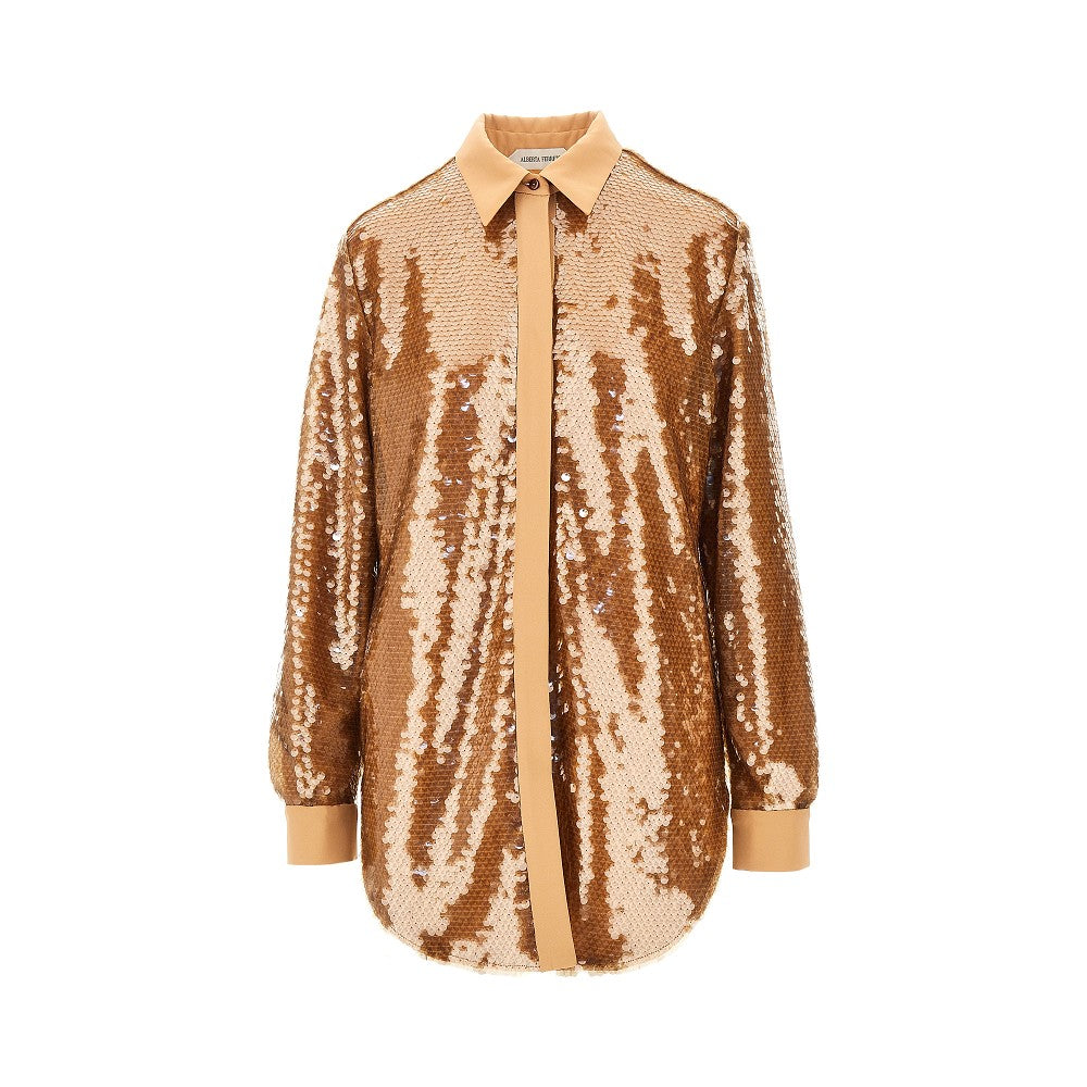 sequinned oversized shirt