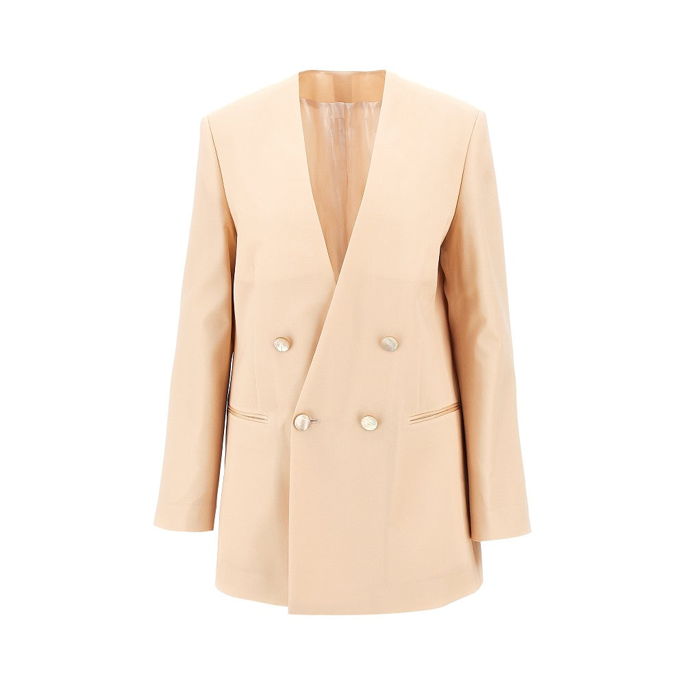ALBERTA FERRETTI 40 silk organdy double-breasted jacket