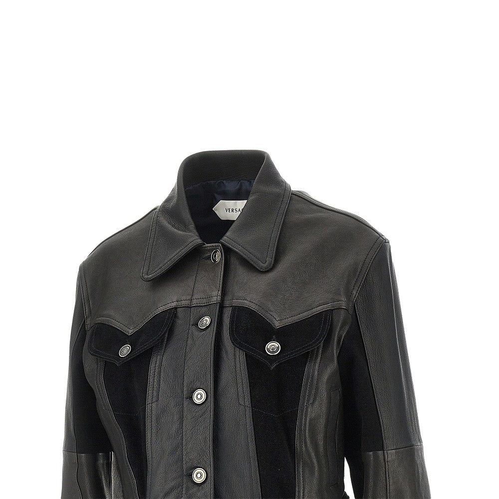 cropped leather jacket