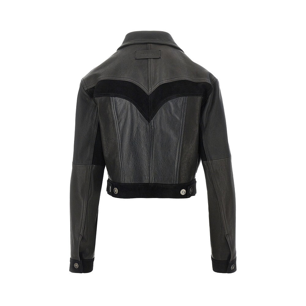 cropped leather jacket