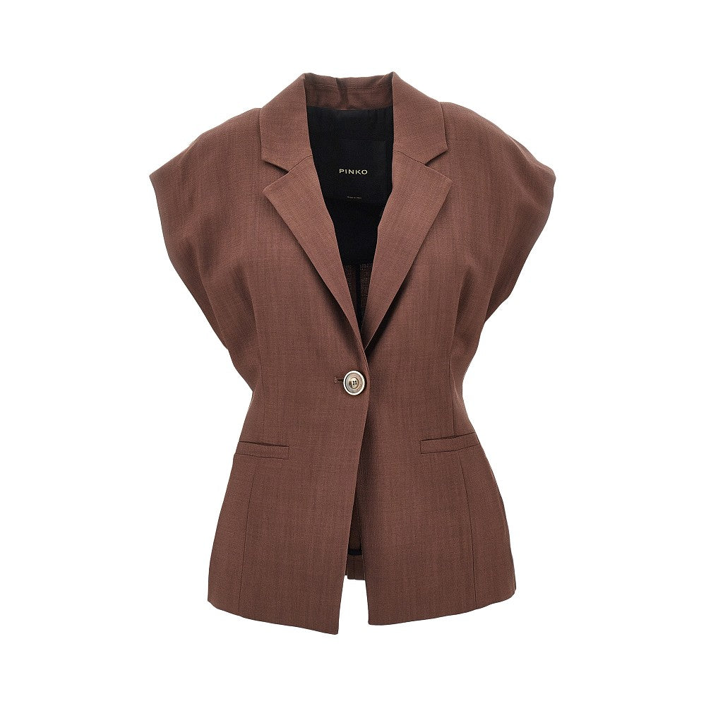 panama fabric sleeveless jacket