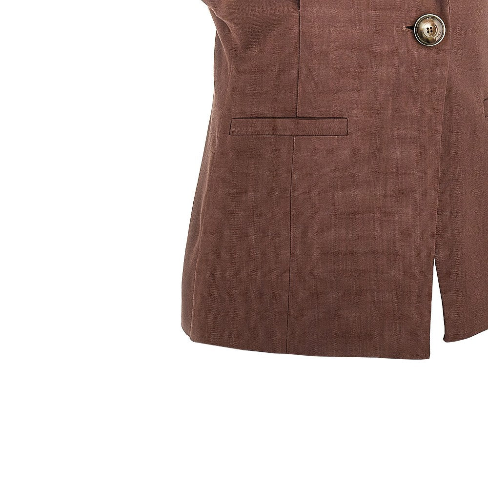 panama fabric sleeveless jacket