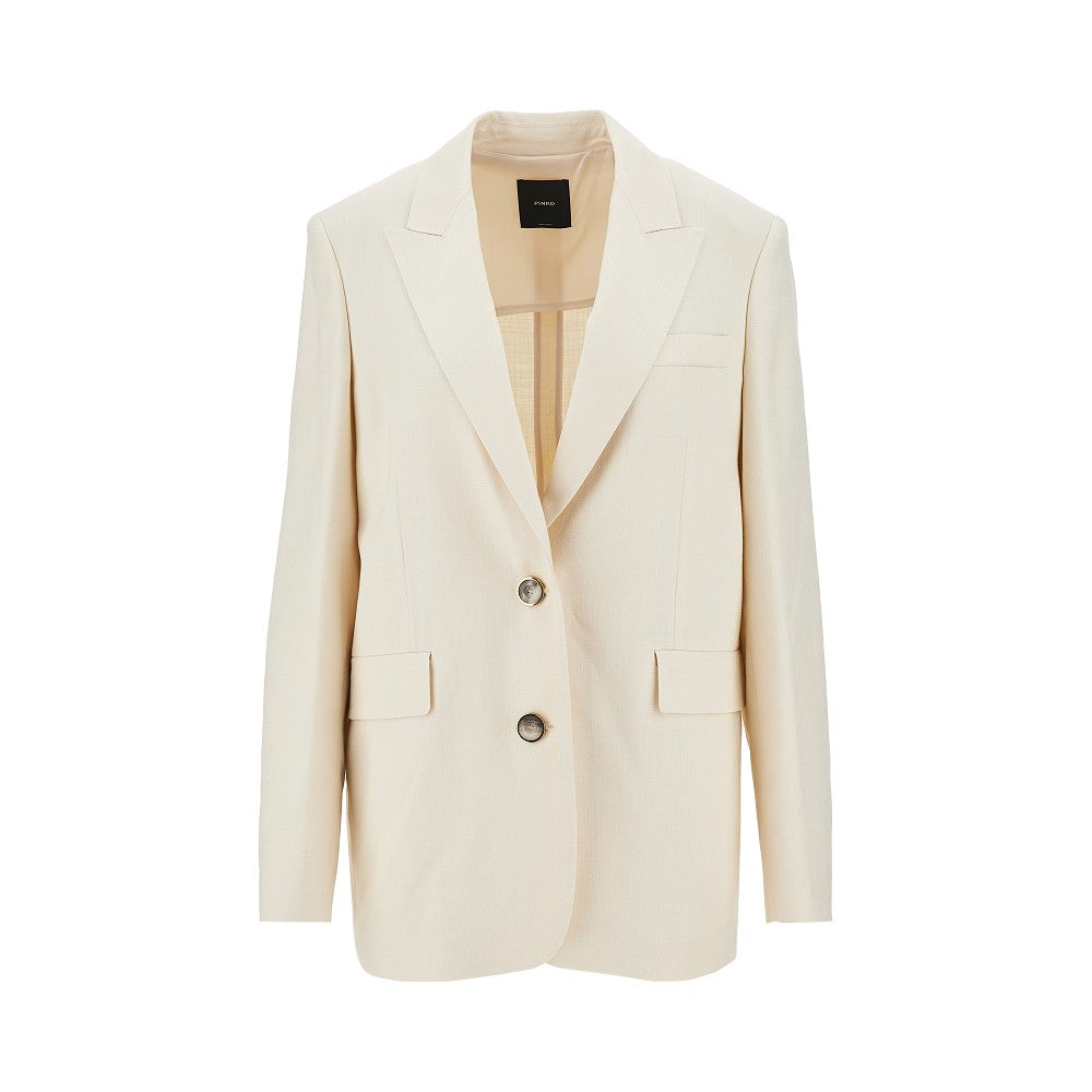 PINKO 38 panama fabric single-breasted jacket