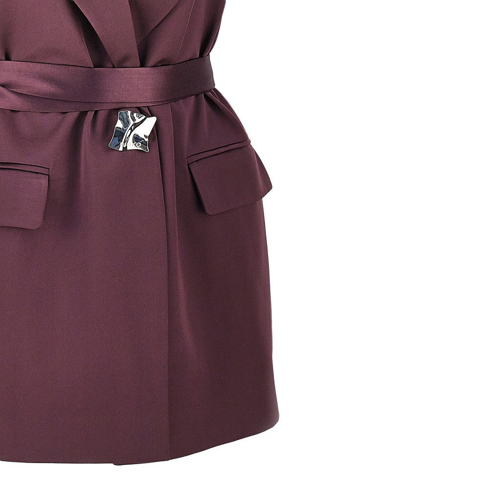 PINKO 38 sleeveless satin jacket with belt