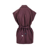 sleeveless satin jacket with belt