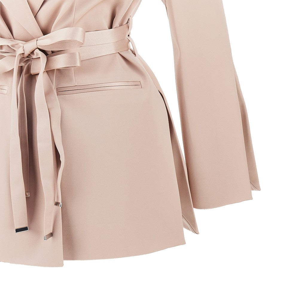 satin jacket with belt