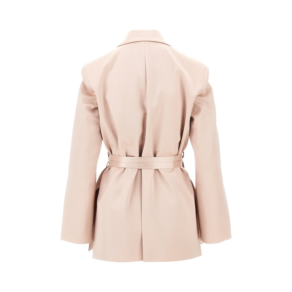 satin jacket with belt