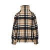 wool-blend caban with check motif