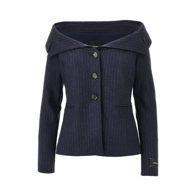 pinstriped flannel single-breasted jacket